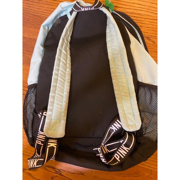 PINK Backpack Unisex Zipper Black Light Blue - Picture 5 of 5